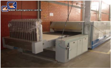 Forno industrial rotativo elétrico acoplado com esteira de resfriamento fabricante Fornimaq