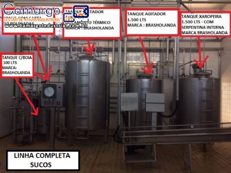 Linha completa para produ��o pasteuriza��o e envase de sucos