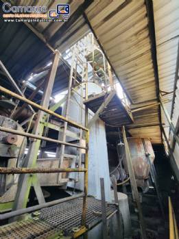 Sistema lavador de gases  torre em fibra de vidro e chamin