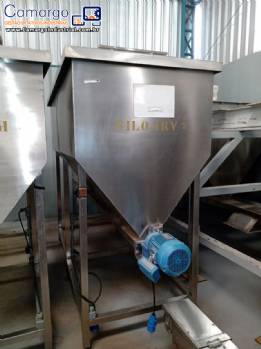 Silos horizontal em inox com rosca