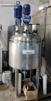Tanque reator em inox encamisado � vapor para agita��o emulsifica��o homogeneizador Biasinox 300 litros